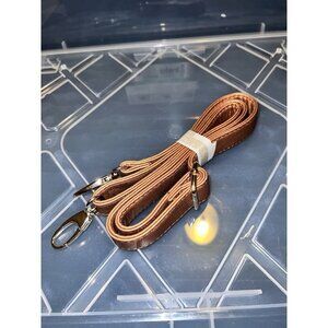 Copper Metallic Faux Leather Crossbody Strap Goldtone Hardware Adjustable 47"